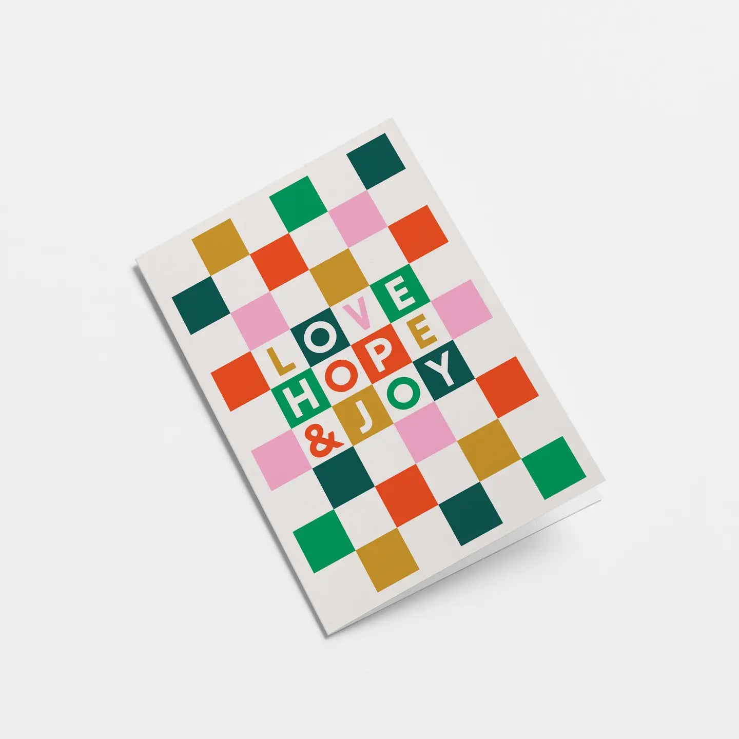 Love, Hope & Joy Checkered Card