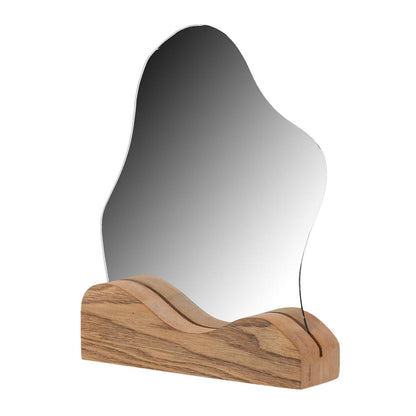 Cloud Mirror with Wood Base