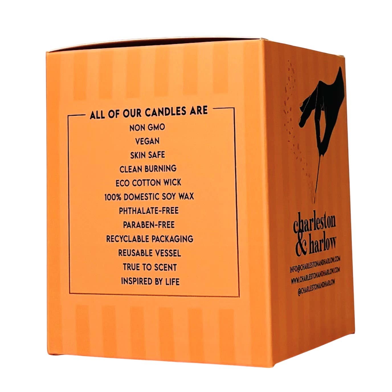 Charleston & Harlow Smitten Kitten candle and box lineup lifestyle shot