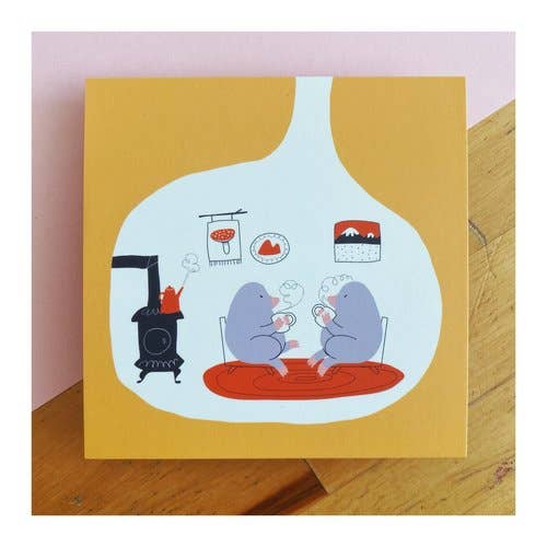 Little Moles Coffee Time Postcard Print