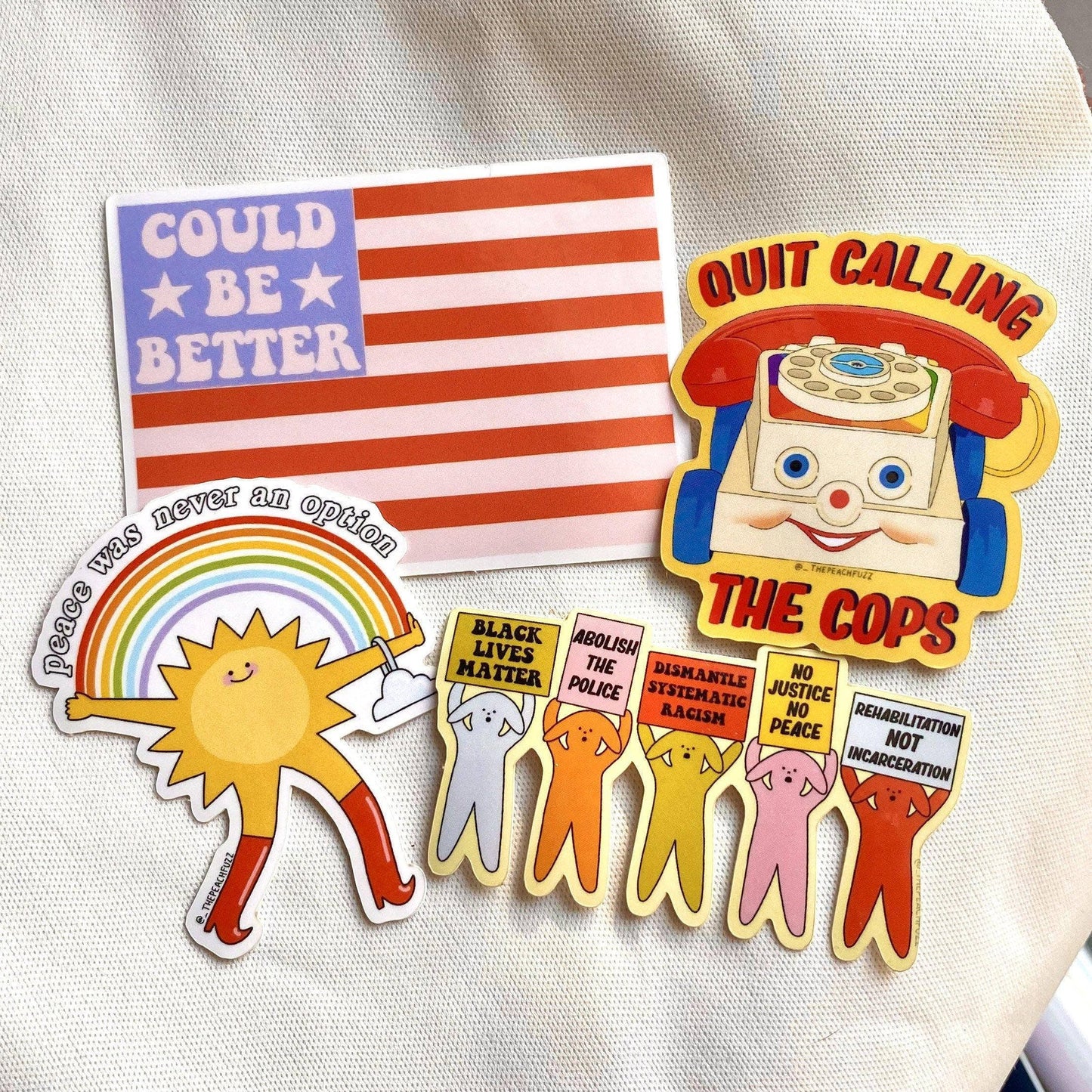 Close-up detail of the sticker's linework