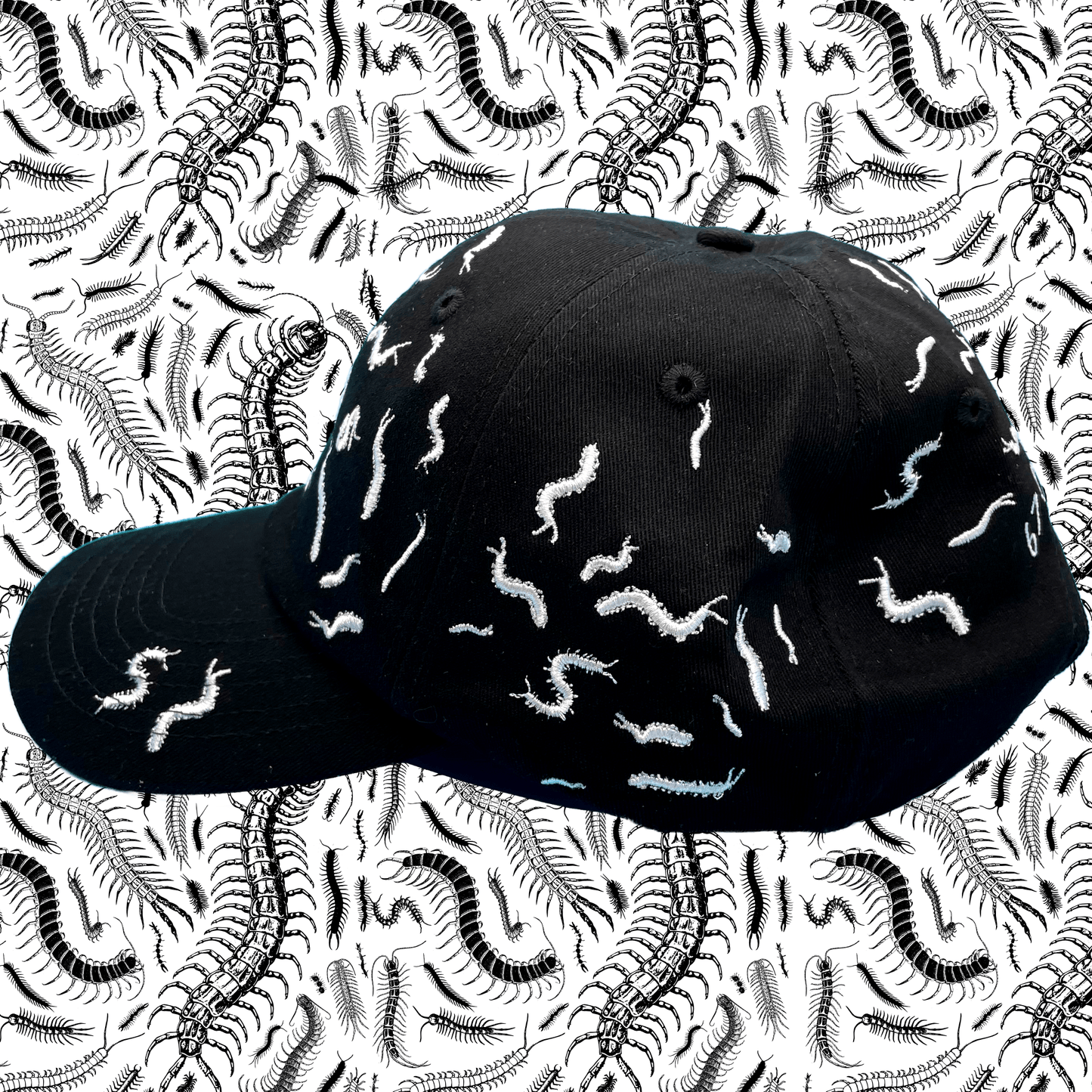 67 Centipede Hat: Black/White