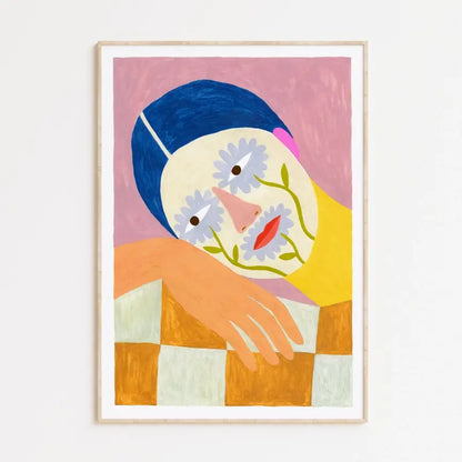 Woman and Flowers Mask A4 Print - PABOOM