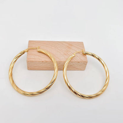 Cable Hoop Earrings - Large
