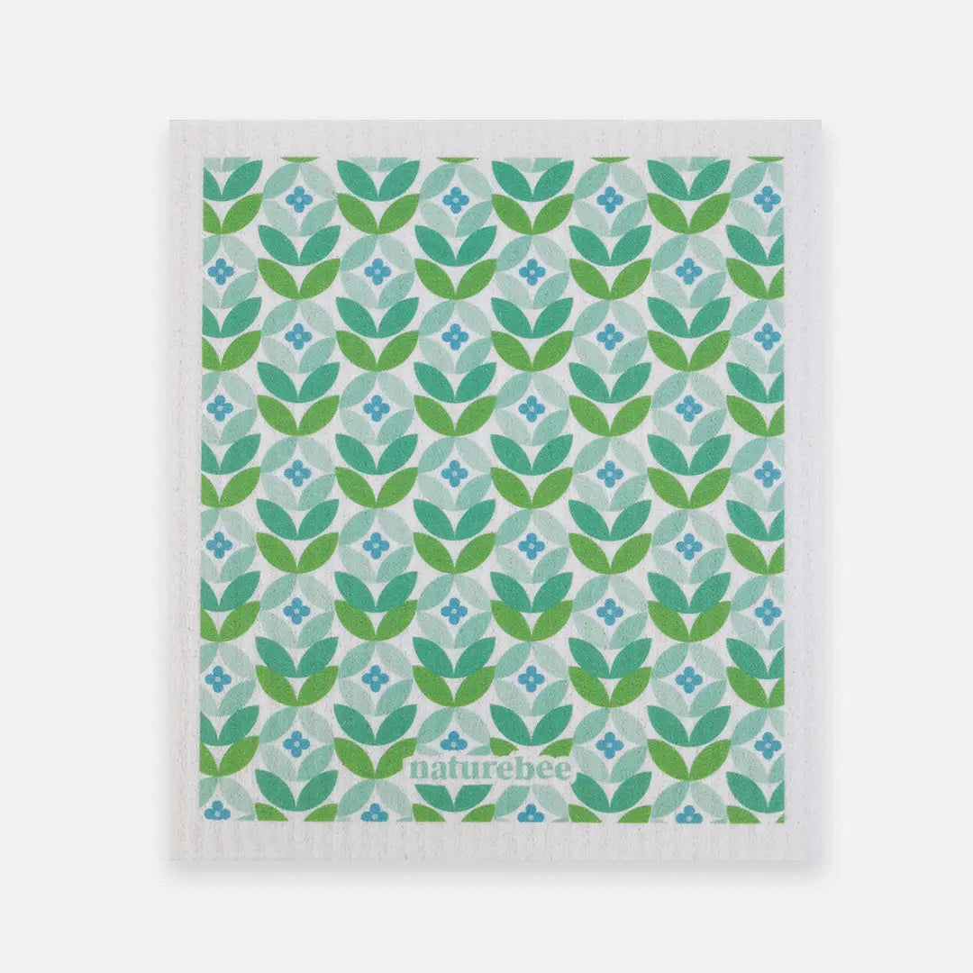 Sponge Cloth Geometric Green