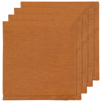 Amber Hemstitch Linen Napkins Set