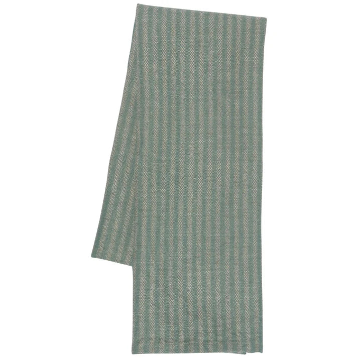 Jade Stripe dishtowel folded to show the woven texture – PABOOM
