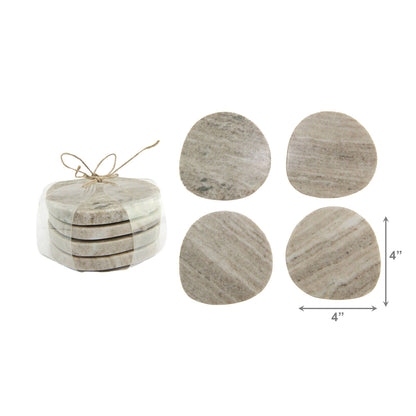 Marble Pebble Coaster Set Beige