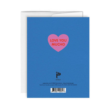 Love You Mucho card paired with its white envelope