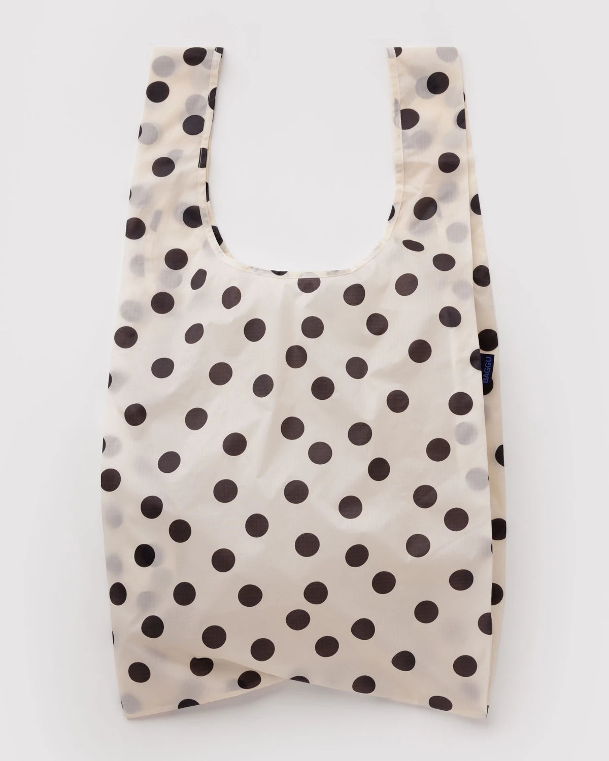 Big BAGGU Reusable Tote Bag - Cream and Black Polka Dot