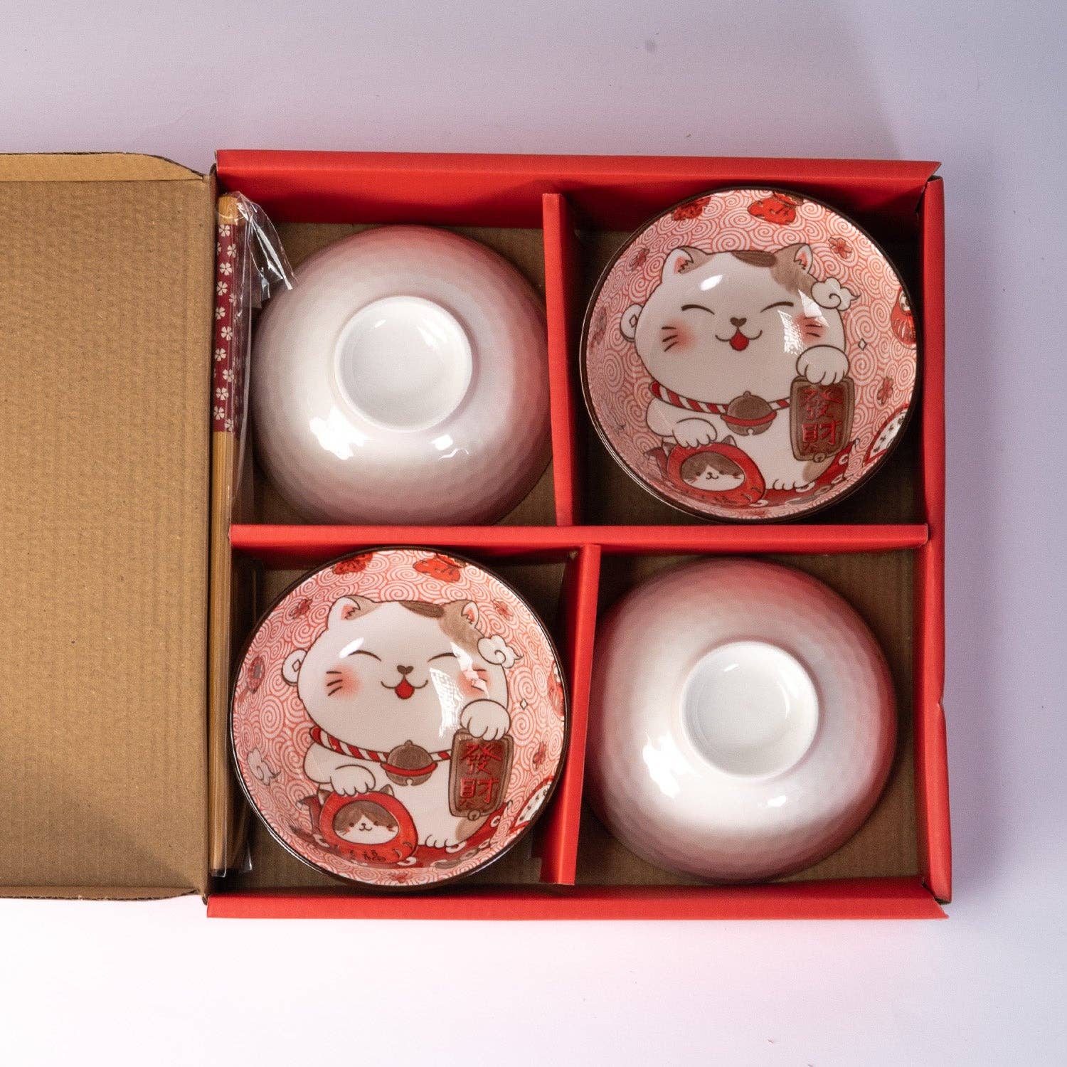 Lucky Cat bowls stacked together
