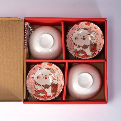 Lucky Cat bowls stacked together