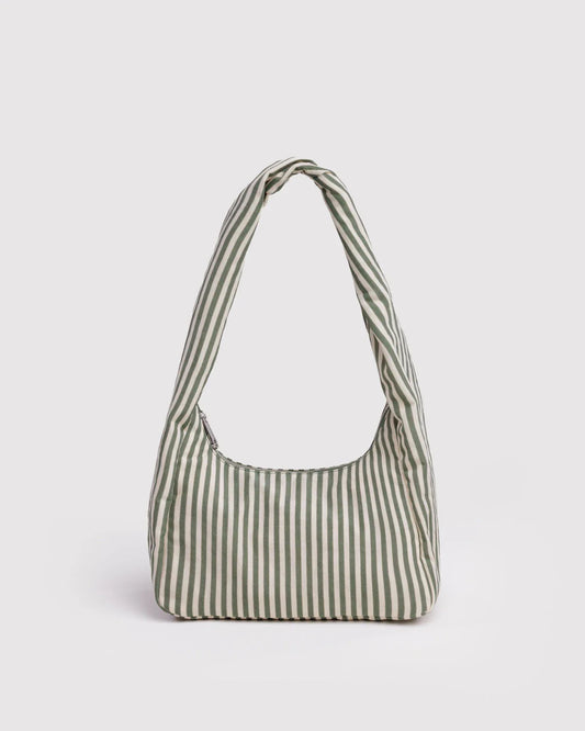 BAGGU Small Nylon Meringue Bag - Sage Stripe