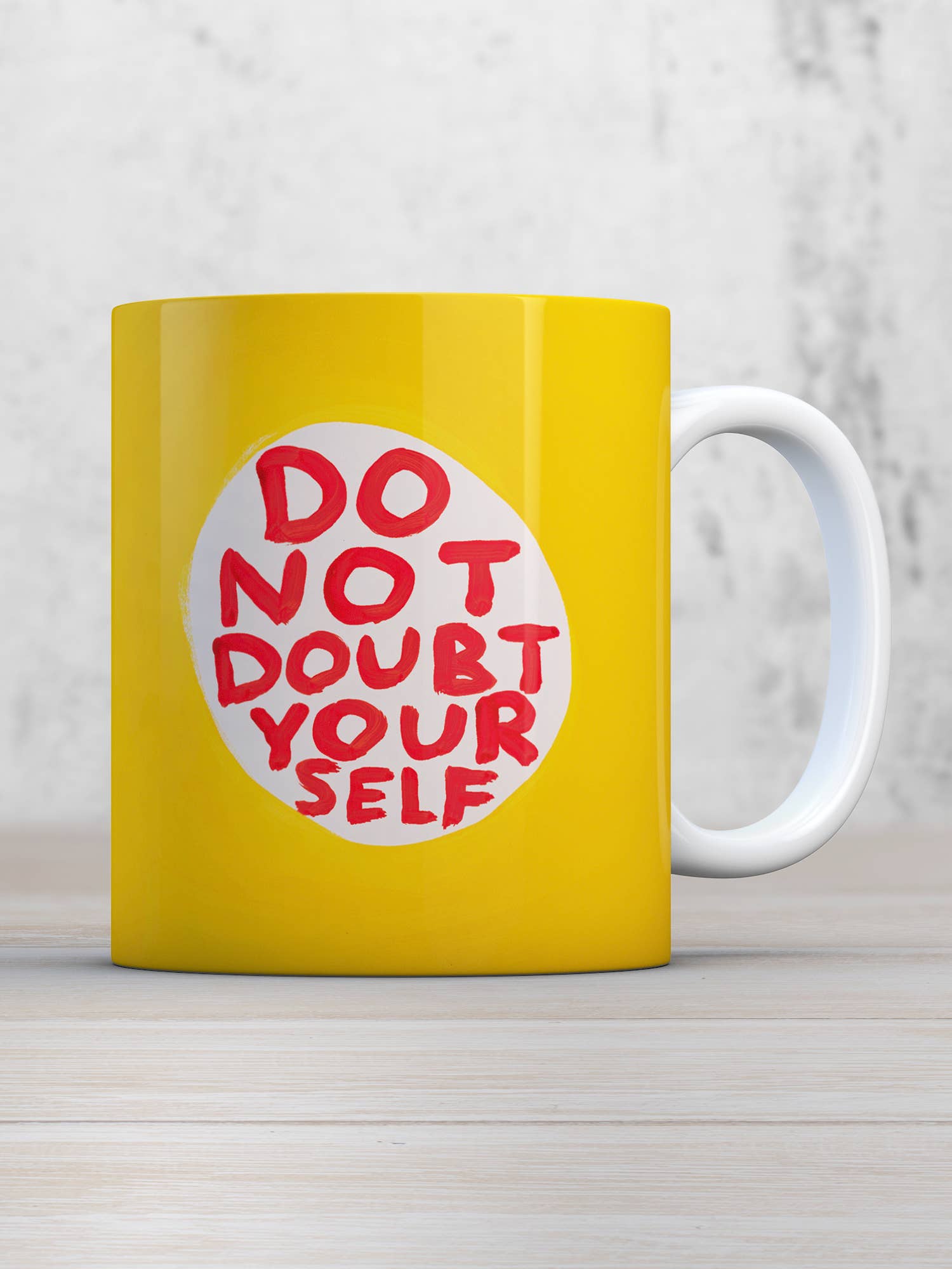 David Shrigley x Brainbox Candy Do Not Doubt Yourself mug in branded gift box - PABOOM