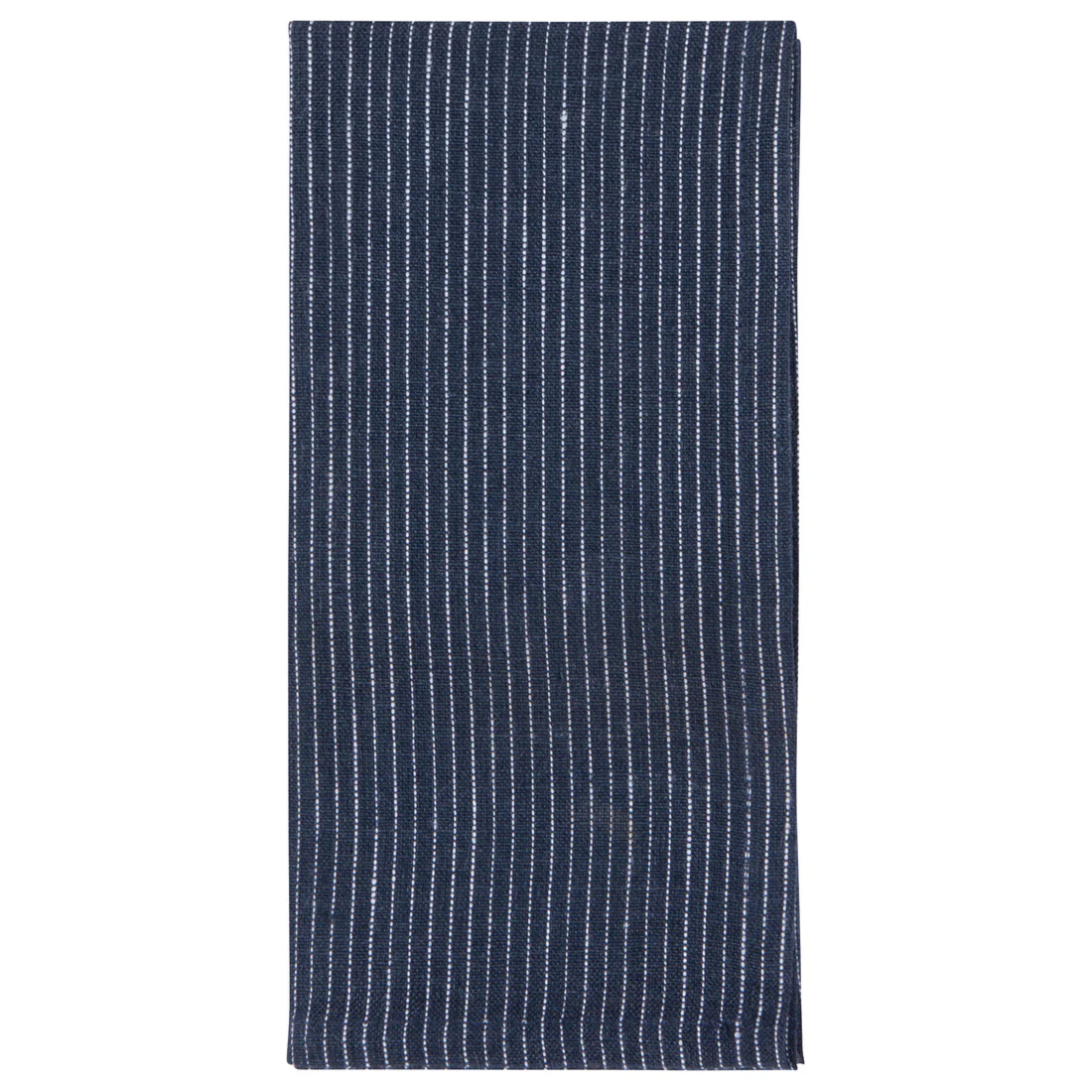 Midnight Pinstripe Linen Napkins Set