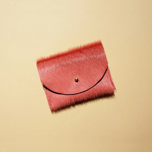 Lychee Hair on Hide Cardholder