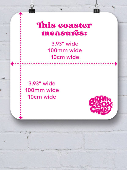 David Shrigley x Brainbox Candy Get Shit Together coaster, cork-backed melamine - PABOOM