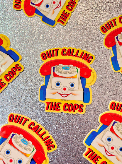 Sticker held up outdoors
