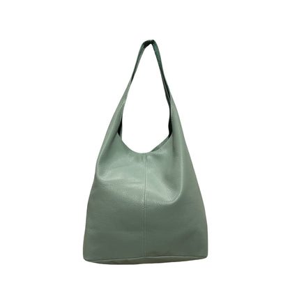 Grained Leather Escape Hobo Bag - Beige