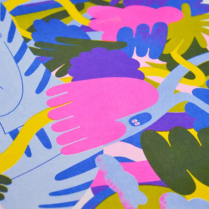 Jungle Cat Risograph Print