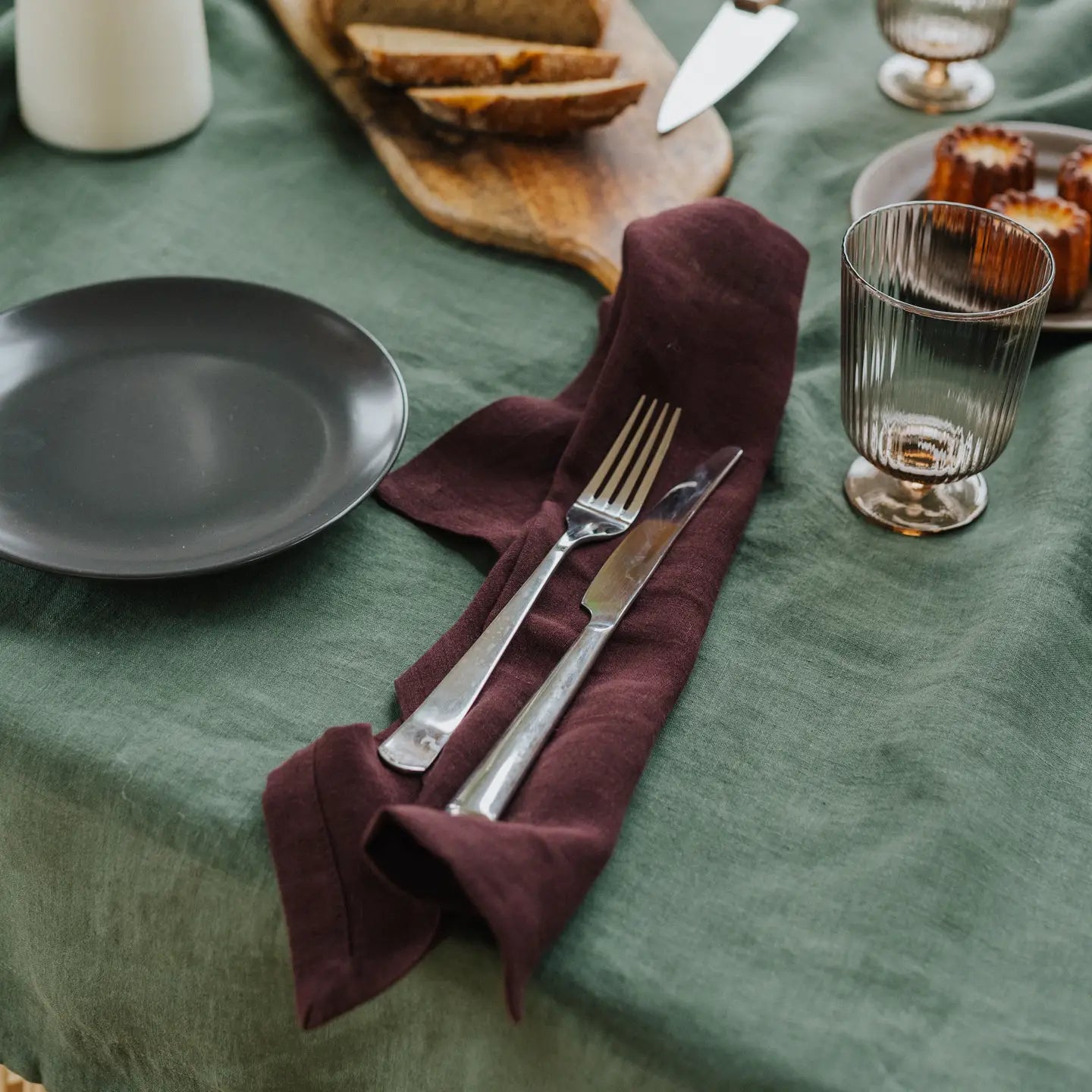 Deep Purple Linen Napkins