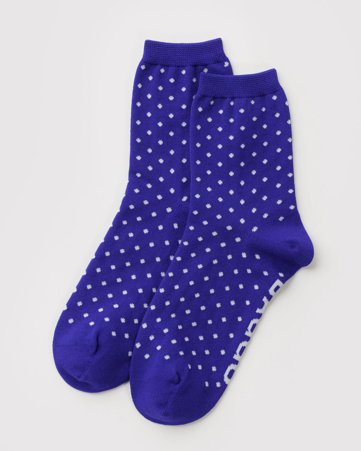 BAGGU Crew Sock - Micro Blue and White Polka Dot