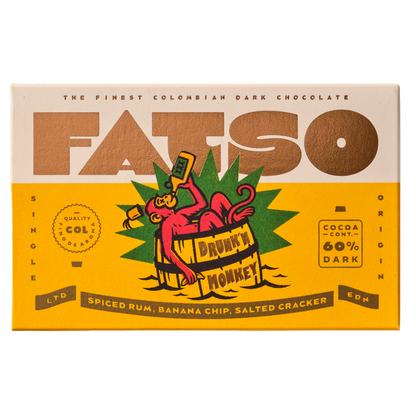 Drunk'n Monkey 150g - 60% Dark Chocolate Vegan Chunky Bar