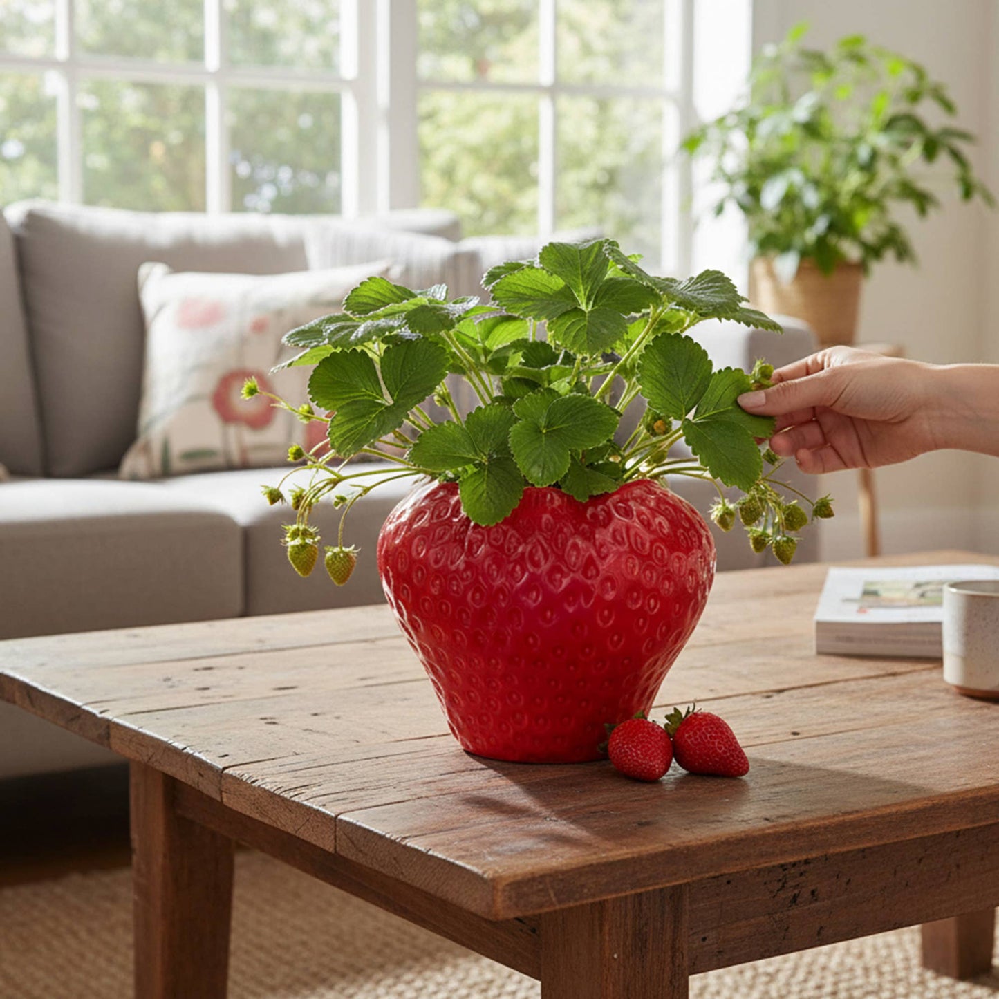 Strawberry Ceramic Planter