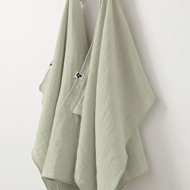 Cotton Gauze Hand Towels S/2 19.5x27.5 Sea Green