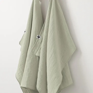 Cotton Gauze Hand Towels S/2 19.5x27.5 Sea Green