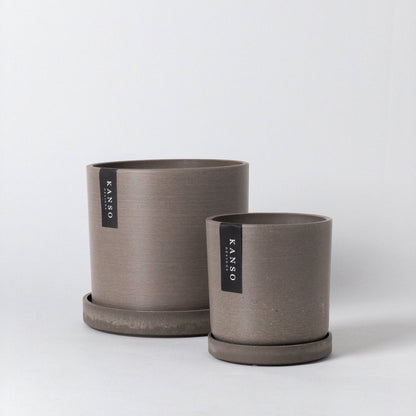 Kanso Designs Planter + Saucer 4” - White Stone