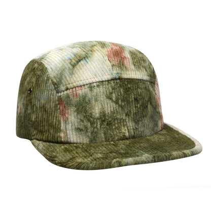 Corduroy Solid & Tie Dye 5 Panel Hat Camp Cap - Black
