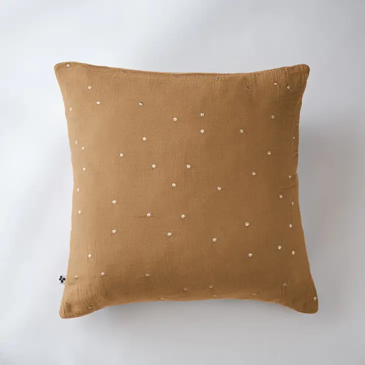 Chic Cotton Gauze Cushion Cover 24" Camel