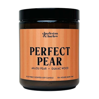 Charleston & Harlow Perfect Pear candle and box lineup lifestyle shot