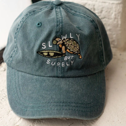 Slow Turtle Dad Hat Olive Drab