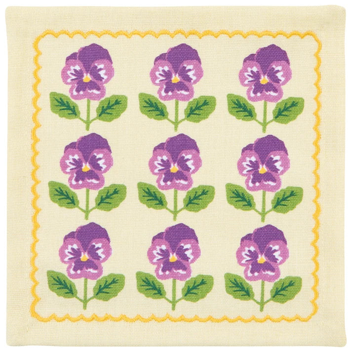 Pansy Printed cocktail napkins folded under a glass – PABOOM