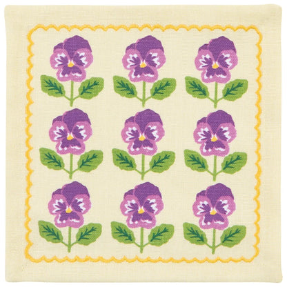 Pansy Printed cocktail napkins folded under a glass – PABOOM
