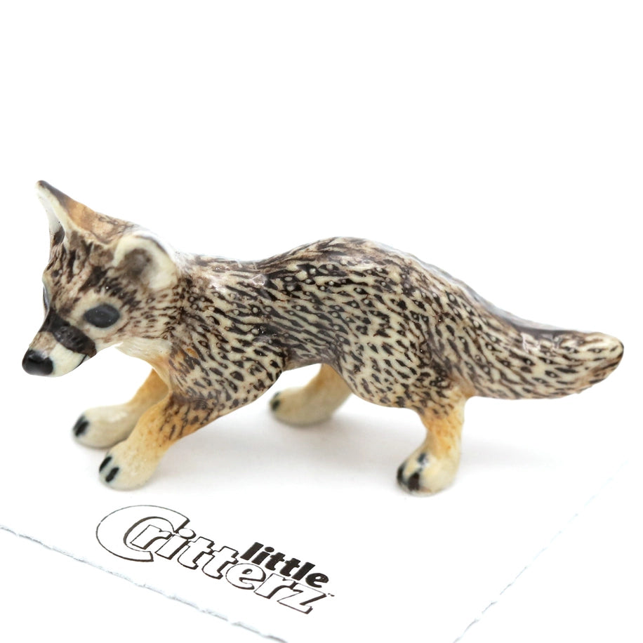 Climber Grey Fox Porcelain Miniture