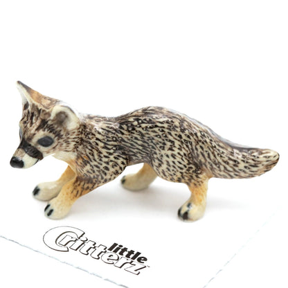 Climber Grey Fox Porcelain Miniture