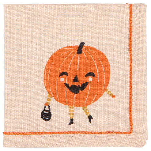 Boo Crew napkin close-up showing the embroidered ghost motif - PABOOM