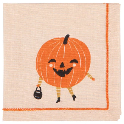 Boo Crew napkin close-up showing the embroidered ghost motif - PABOOM