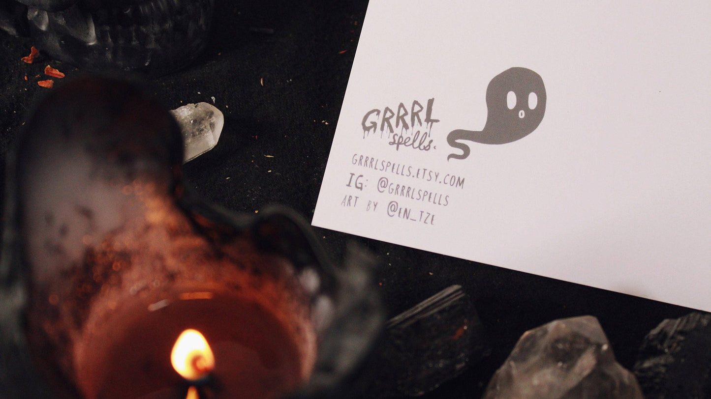 Back of the Gay Disaster print showing the small logo and website print