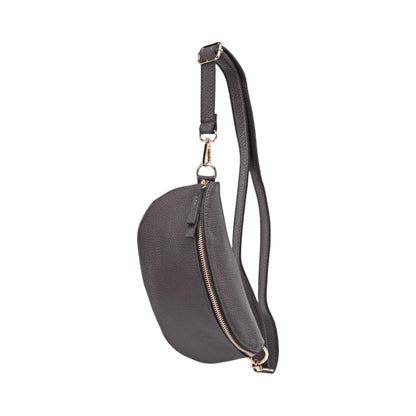 Grained Leather Belt Bag - Burgundy