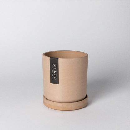 Kanso Designs Planter + Saucer 4” - White Stone