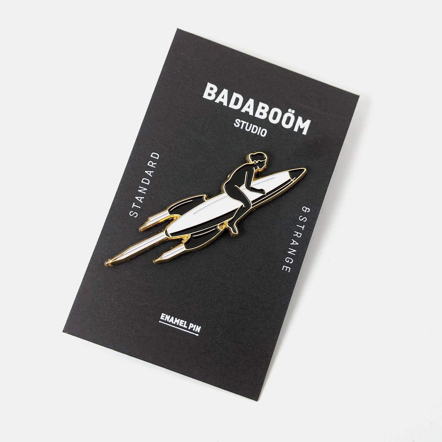Back view of Rocket Pin showing rubber clutch backing - PABOOM