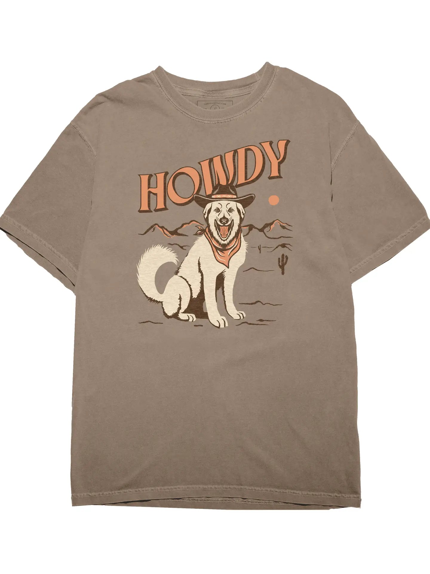 Howdy Western Tee  Faded Brown