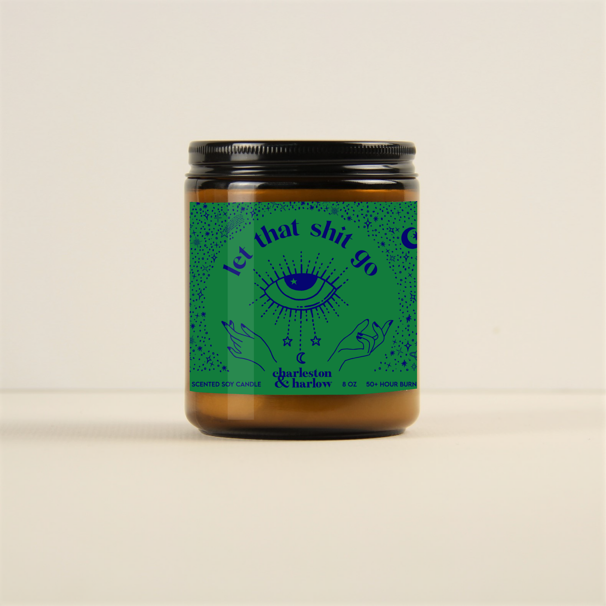 Charleston & Harlow Let That Shit Go candle lifestyle shot