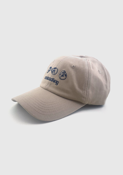 Side view of Reloading tan dad hat showing adjustable metal clasp - PABOOM