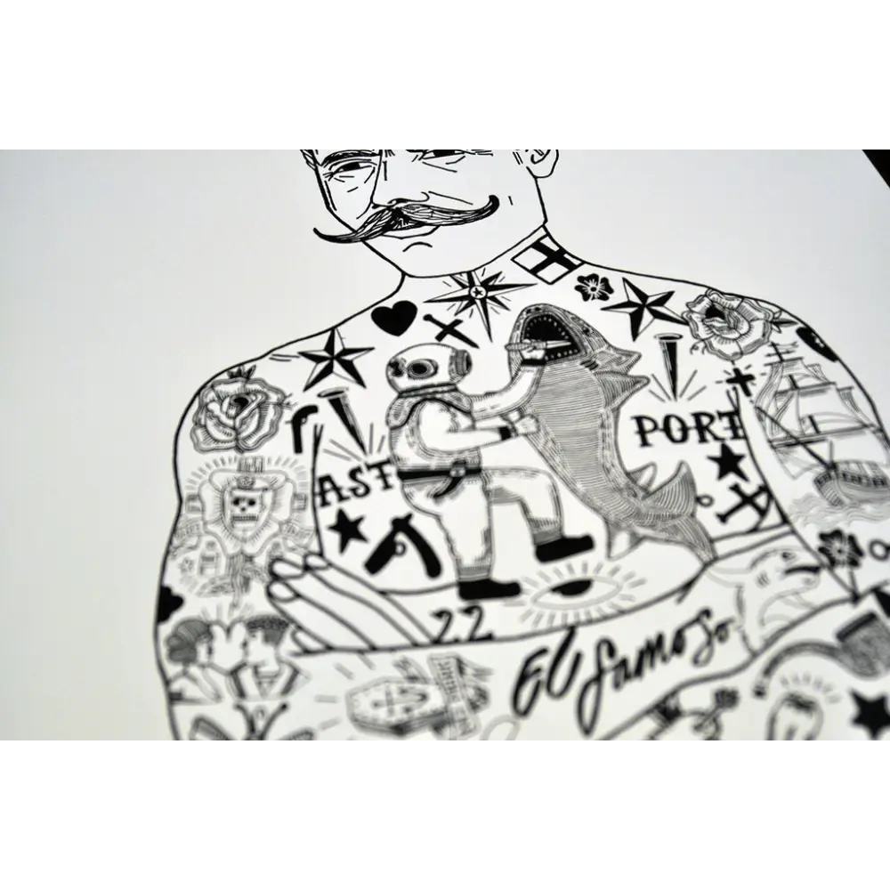 Tattooed Gentleman A3 Print - PABOOM