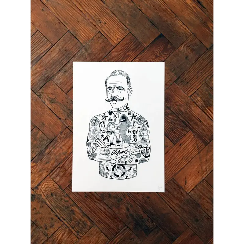 Tattooed Gentleman A3 Print - PABOOM